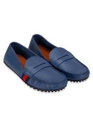 Men Calfskin Web Kanye Loafers Blue Sz 6