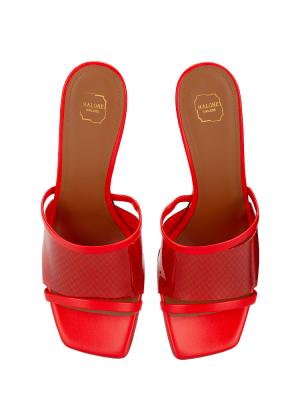 Nappa PVC Demi 70 Slide Sandals Red Sz 38