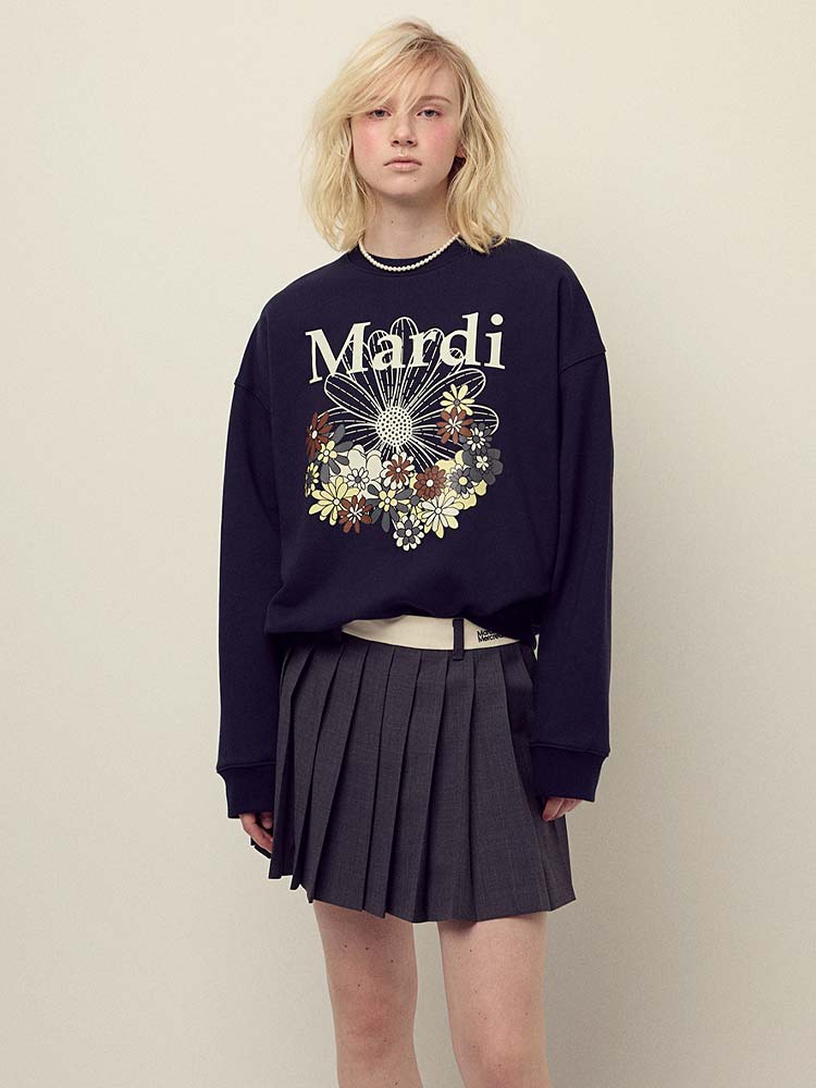 Flower Mardi Jardin Blossom Sweatshirt Navy Ivory