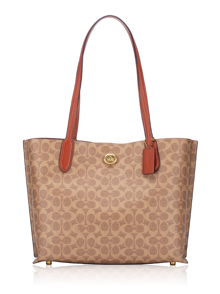 C0693 Signature Willow Tote Tan Rust