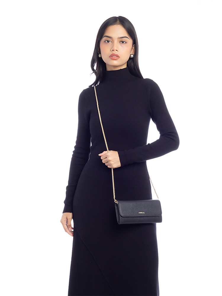 Babylon Leather Chain Wallet Onyx