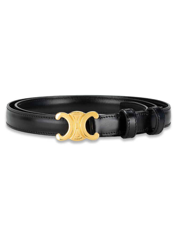 Celine Calfskin Triomphe 18mm Belt Black Sz 85 - Belts Used  display picture 3