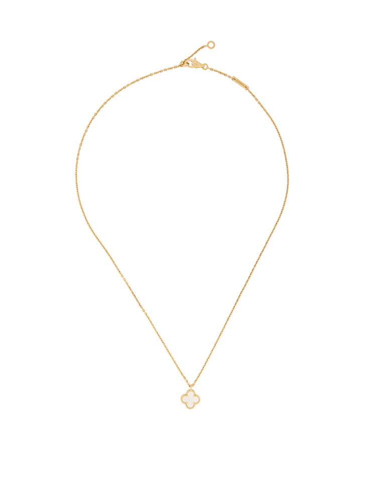 18K Yellow Gold Mother of Pearl Sweet Alhambra Pendant Necklace