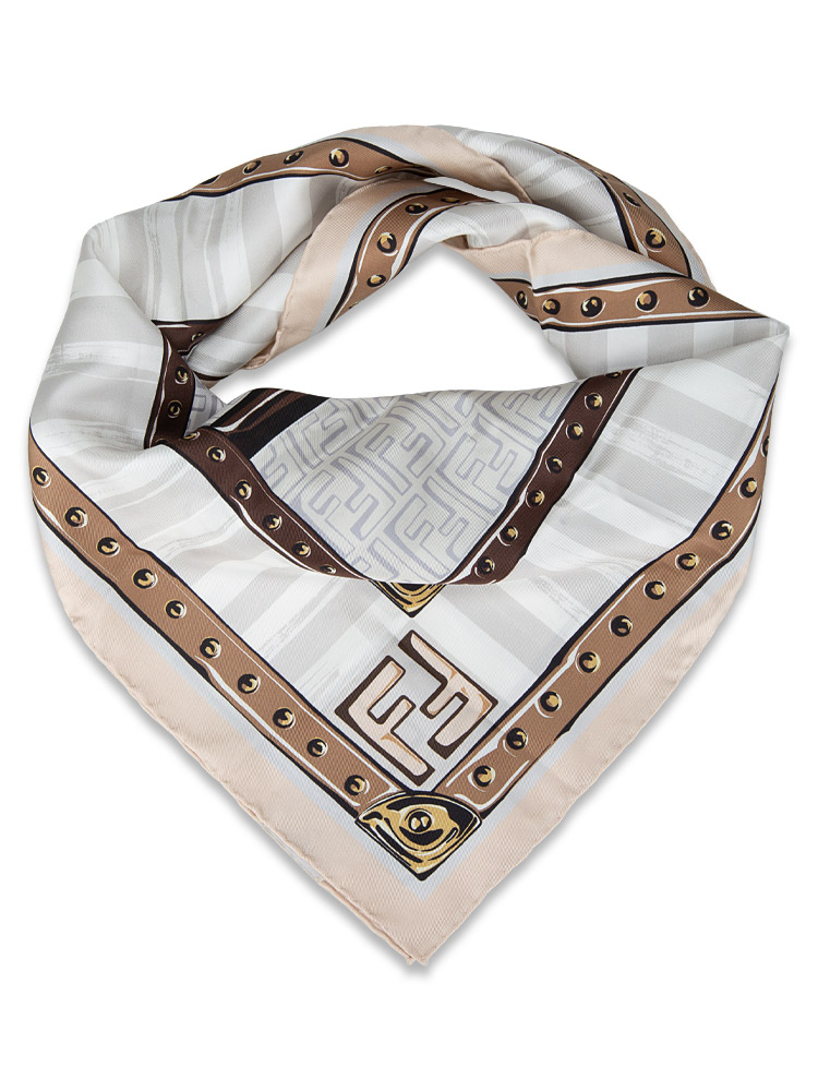 Silk Foulard 90 Scarf Beige