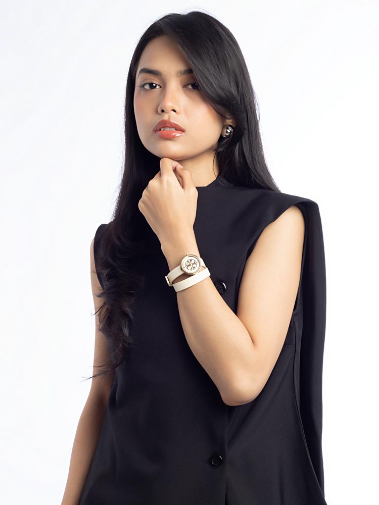 TRB4007 Reva Double Wrap Watch Ivory