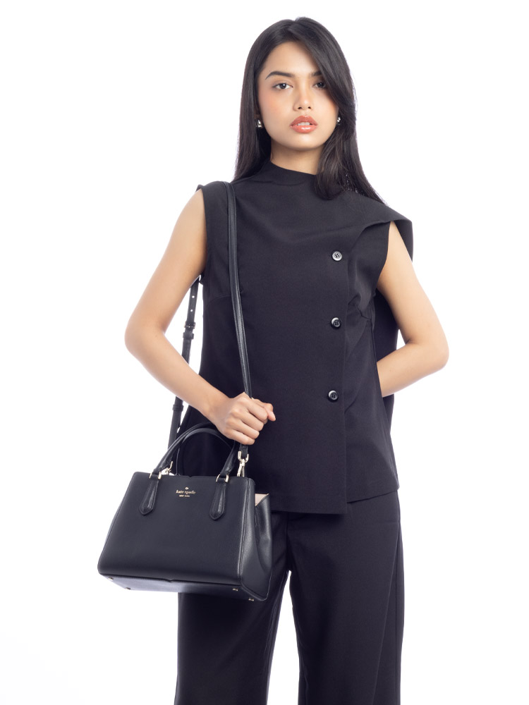 Tippy Small Triple Compartment Satchel Black