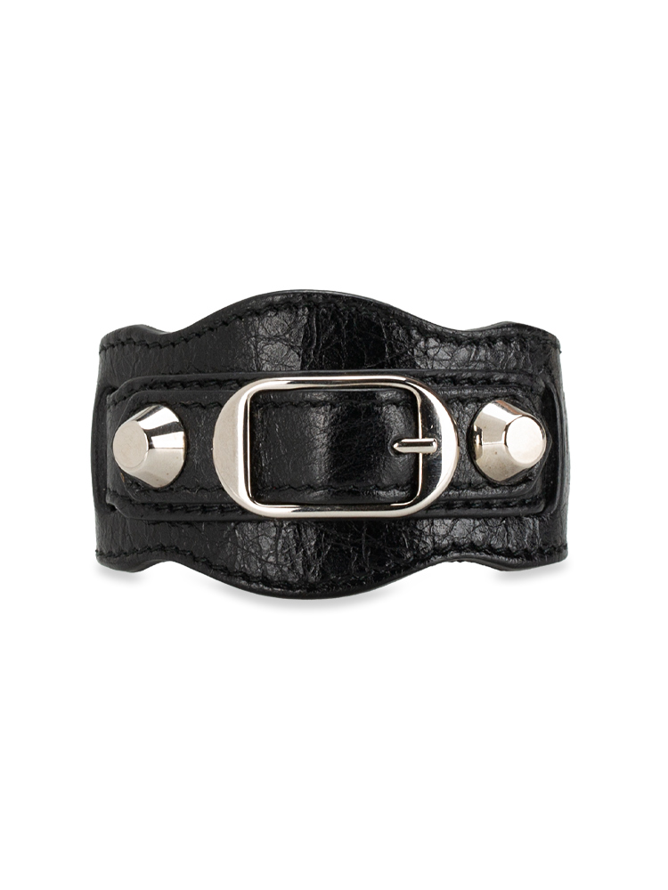 Classic Silver Cuff Bracelet Noir Sz S