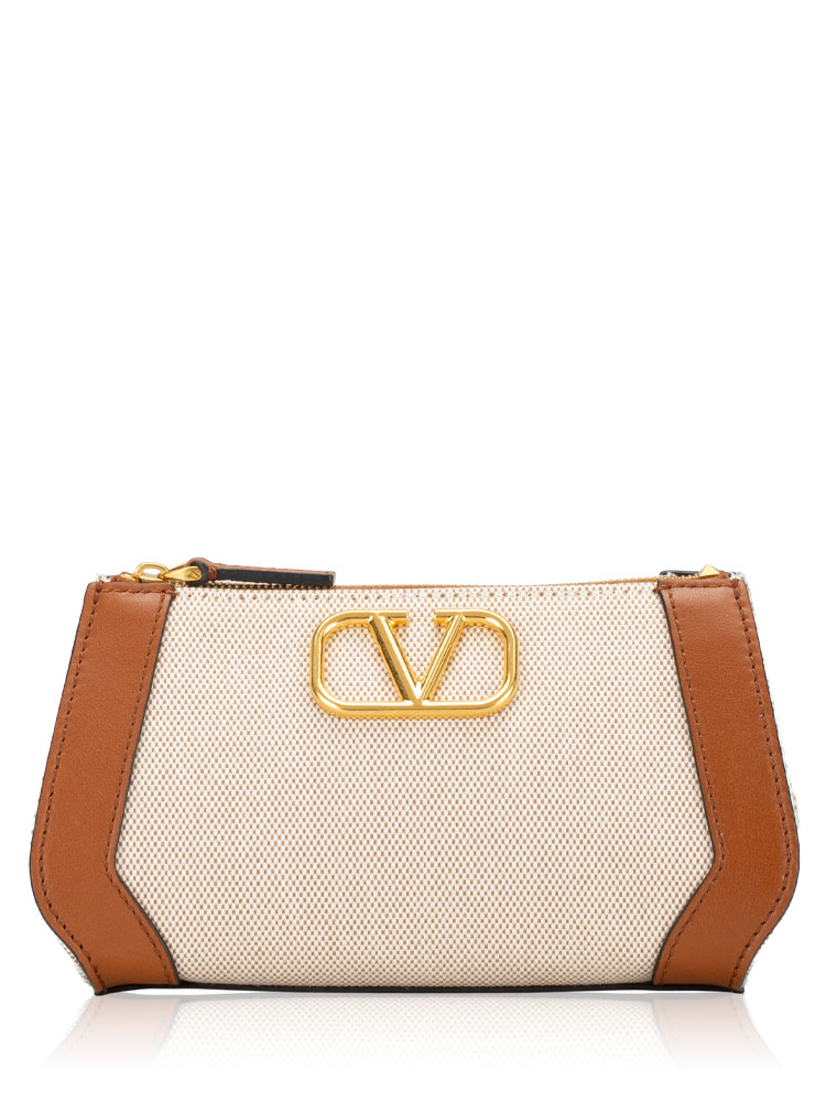 Canvas VLogo Signature Pouch Beige