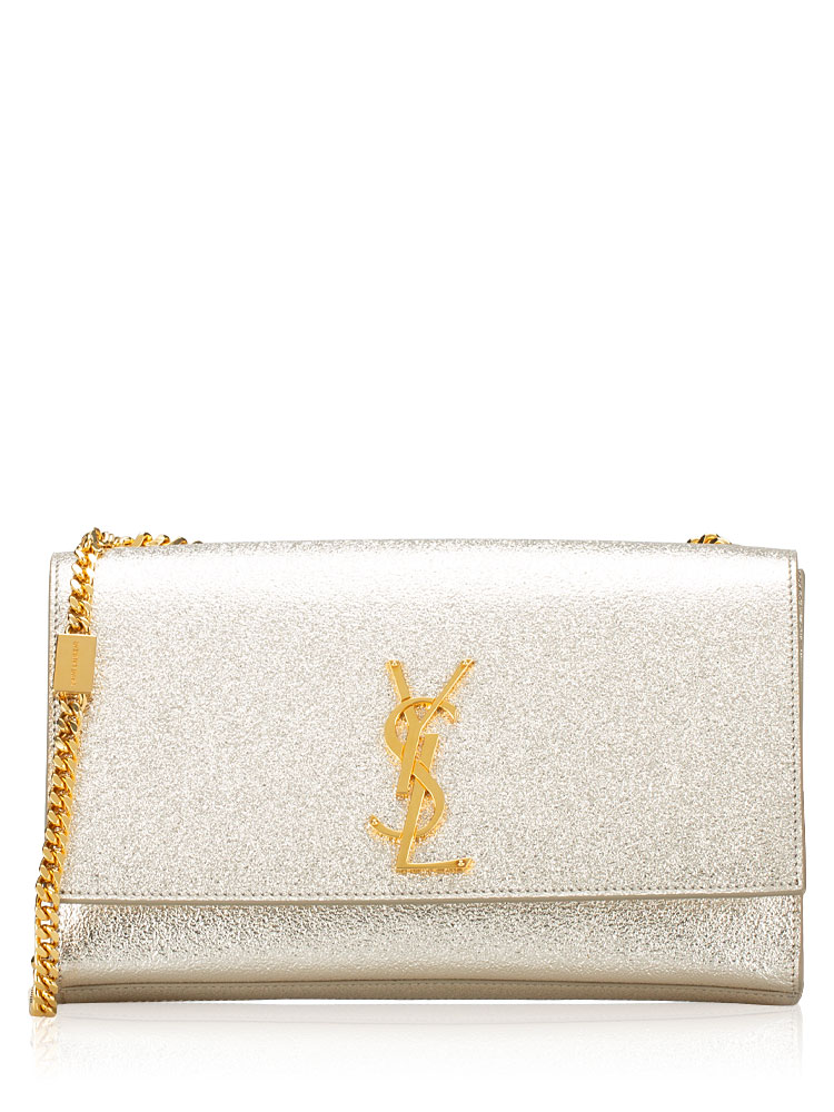 Metalic Calfskin Kate Medium Shoulder Bag Gold