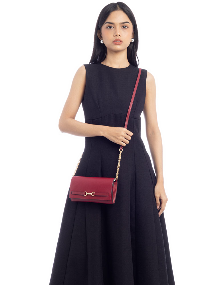 Carson Leather Convertible Wallet Crossbody Cherry