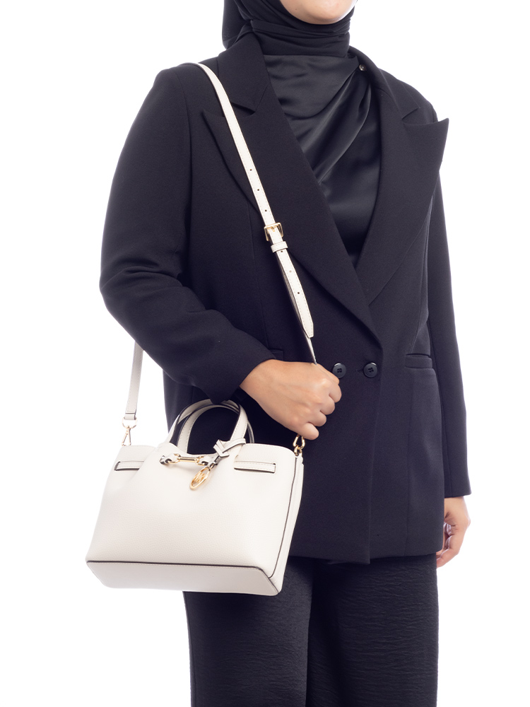 Carson Small Satchel Light Cream