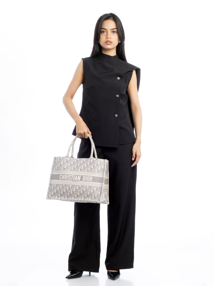 Oblique Medium Book Tote Gris