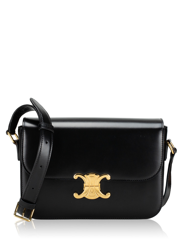 Shiny Calfskin Classique Triomphe Bag Black