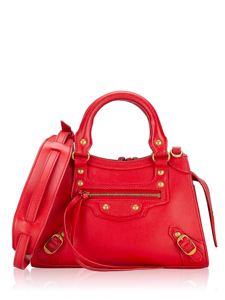 Smooth Calfskin Neo Classic Gold Mini City Red
