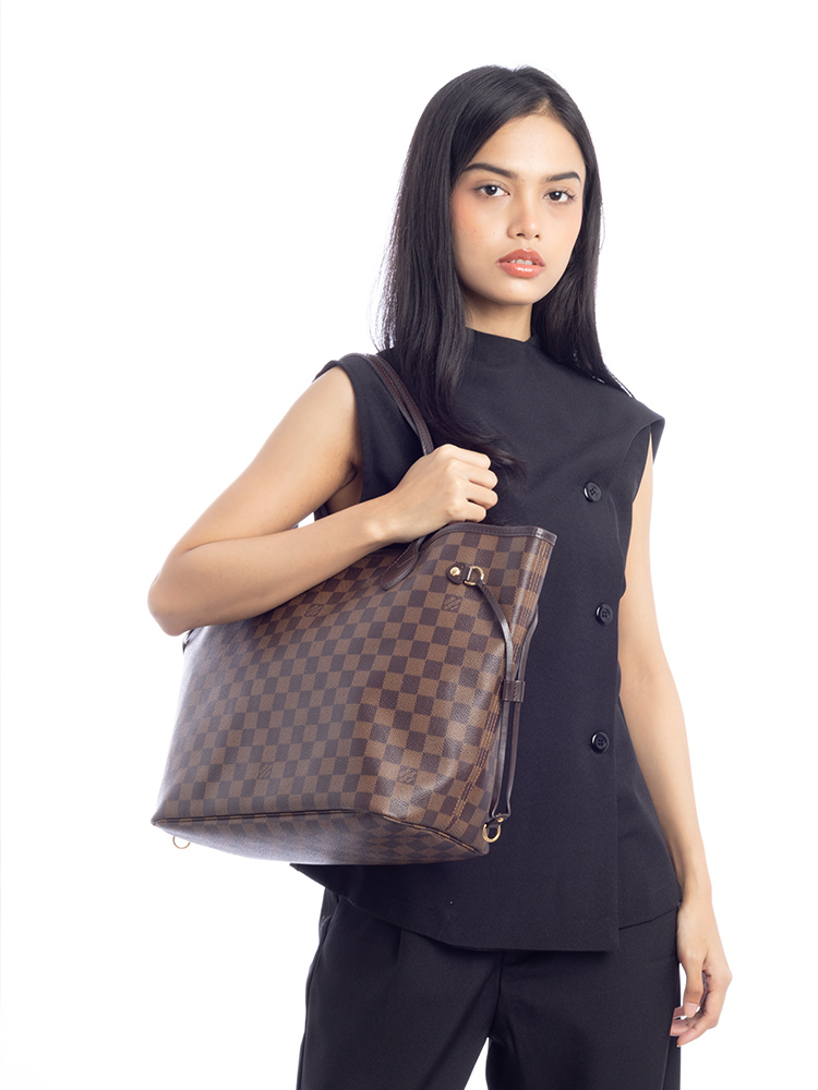 Damier Ebene Neverfull MM NM Rose Ballerine