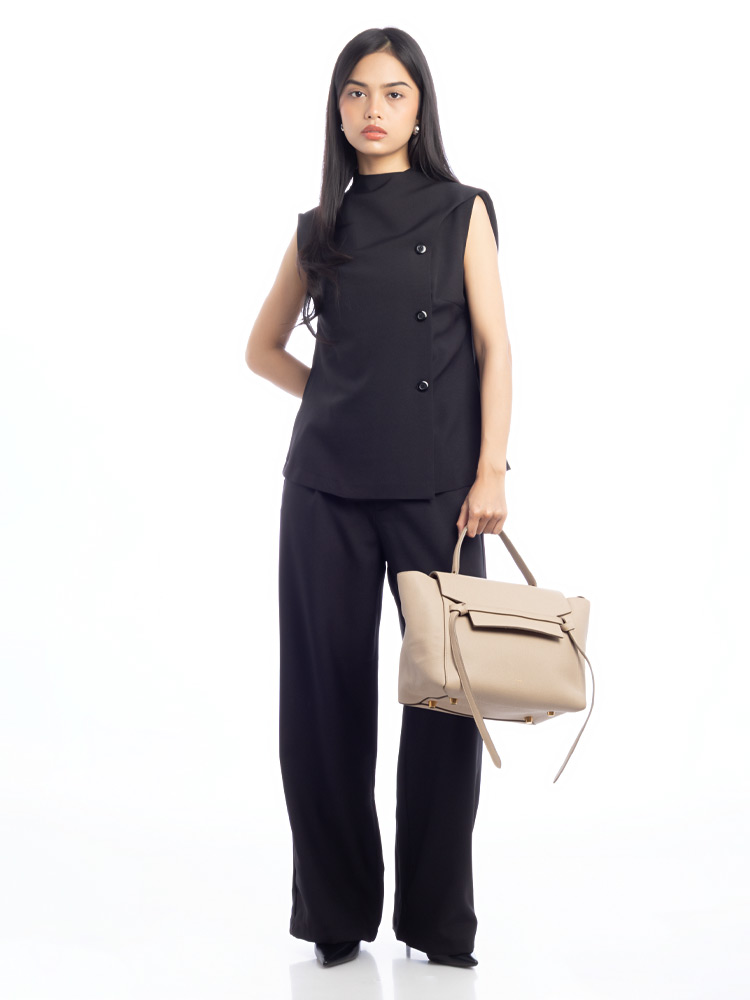 Grained Calfskin Mini Belt Bag Light Taupe