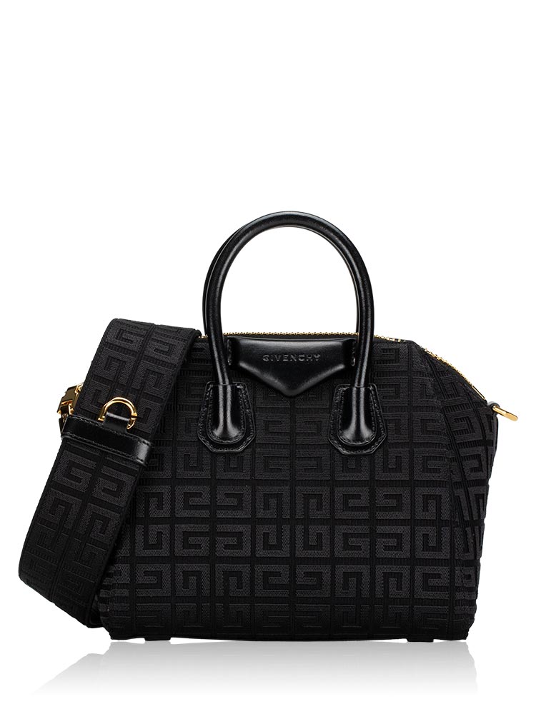 Calfskin Jacquard 4G Mini Antigona Black