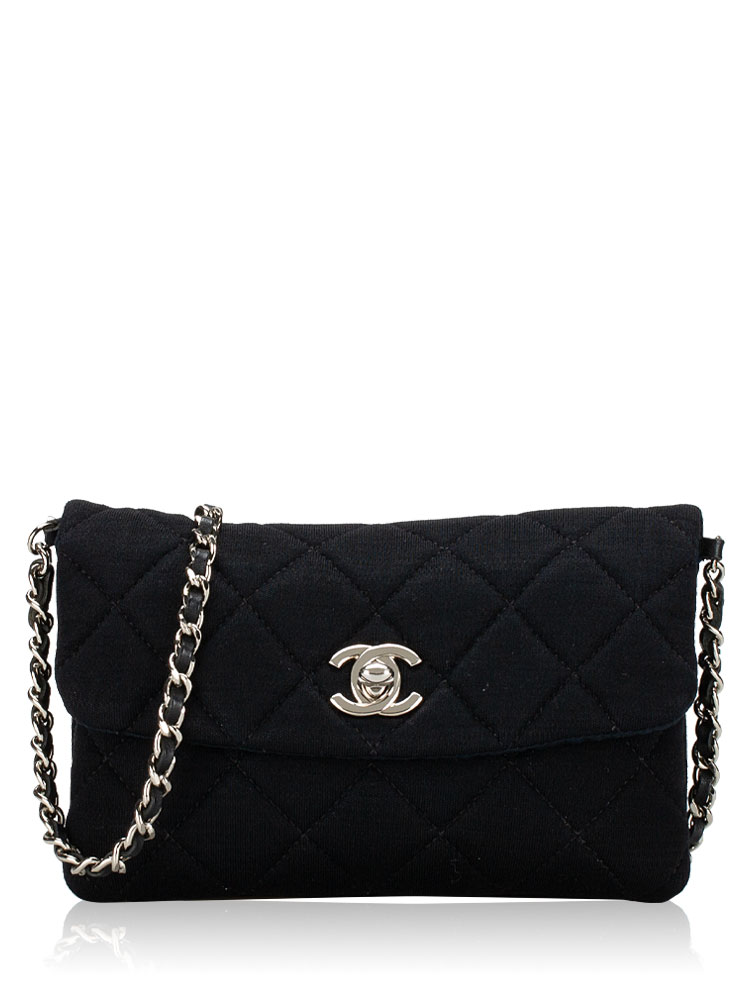Jersey Extra Mini Flap Bag Black