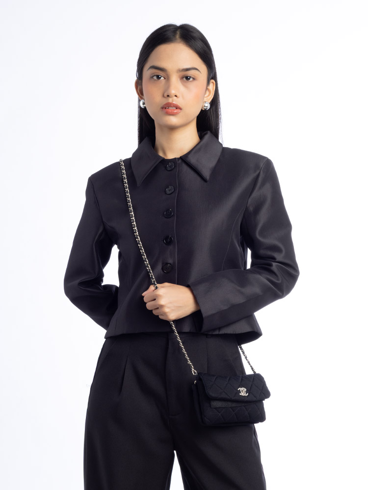 Jersey Extra Mini Flap Bag Black