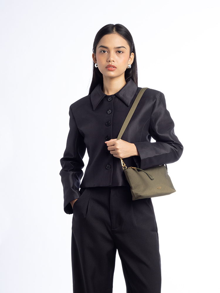 Adela Nylon Crossbody Bag Olive