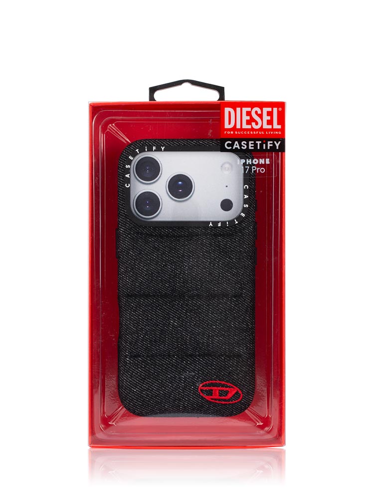 x Diesel Denim Puffer Phone Case iPhone 17 Pro Black