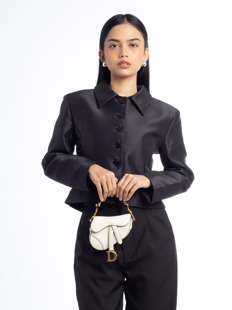 Goatskin Micro Saddle Bag Latte