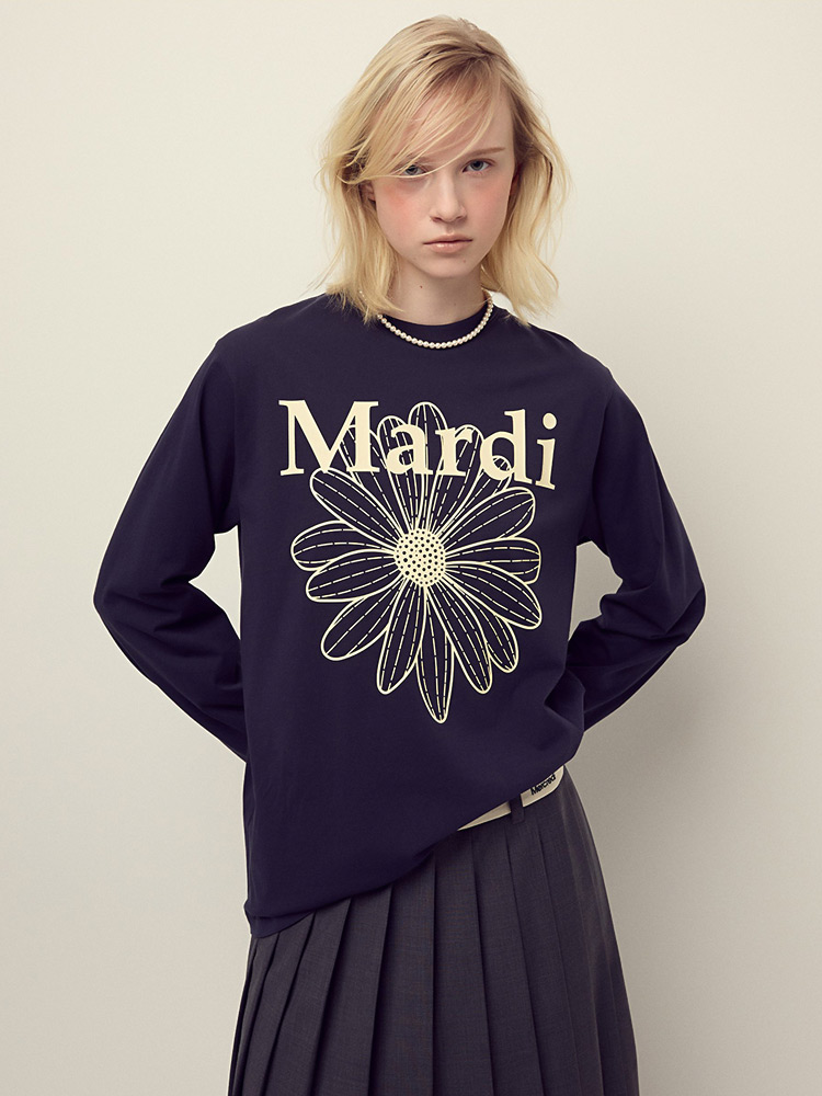 Flowermardi Long Sleeve T-Shirt Navy Cream