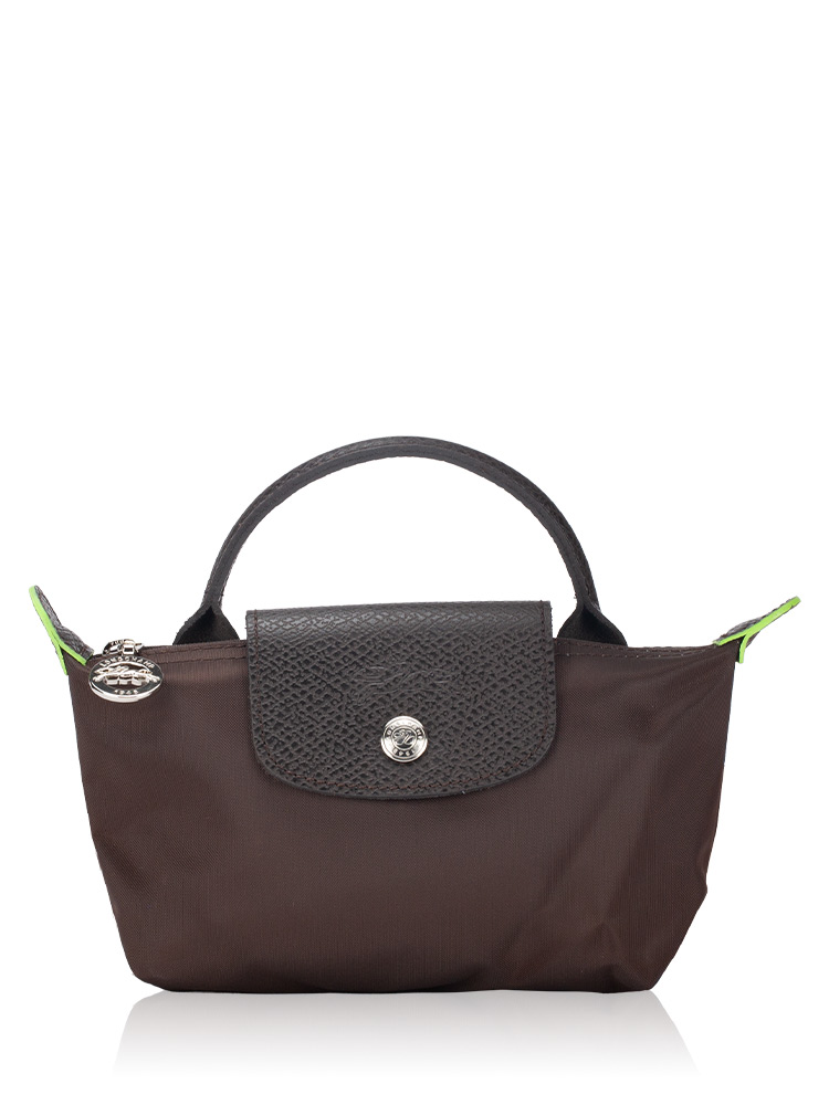 Le Pliage Green Pouch With Handle Mocha