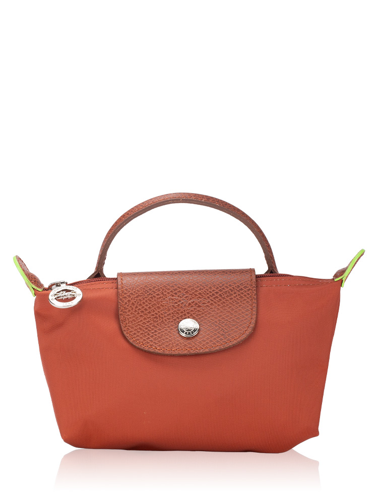 Le Pliage Green Pouch With Handle Chestnut