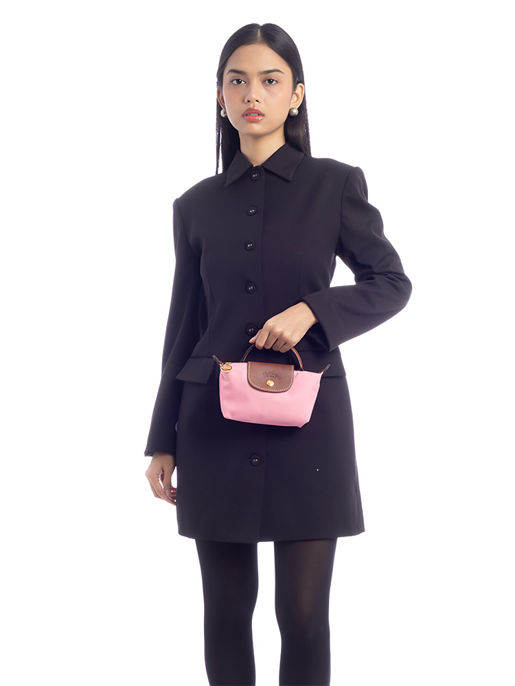 Le Pliage Green Pouch With Handle Orange