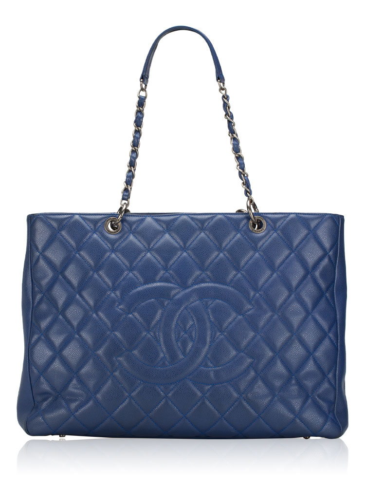 Caviar Maxi Grand Shopping Tote GST Blue