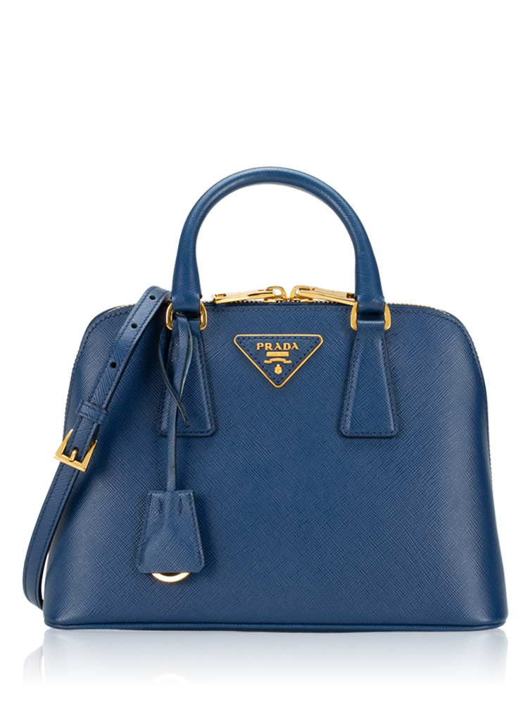 Saffiano Lux Promenade Small Top Handle Bag Bluette