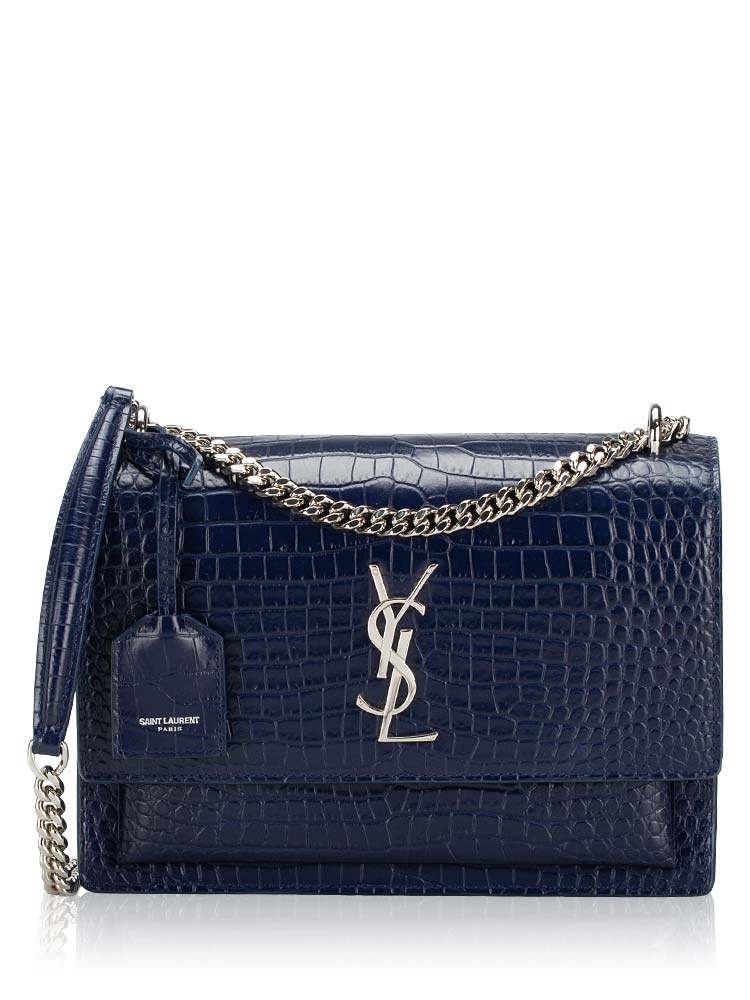 Croc Stamp Monogram Sunset Medium Shoulder Bag Navy