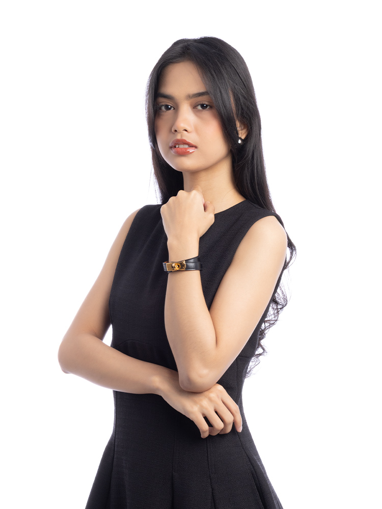 Box Kelly Double Tour Bracelet Noir