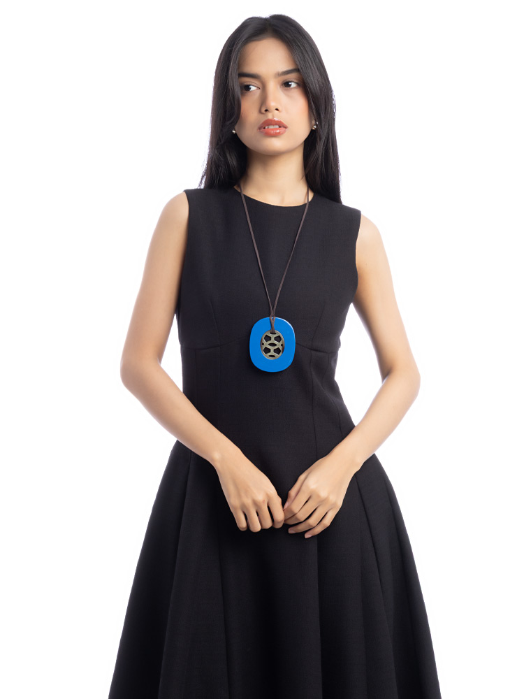 Buffalo Horn Lacquer Lift Necklace Blue