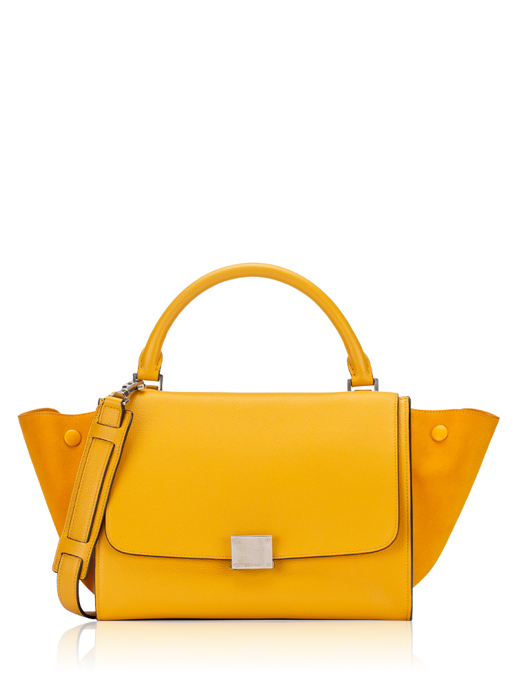 Drummed Calfskin Small Trapeze Ocre