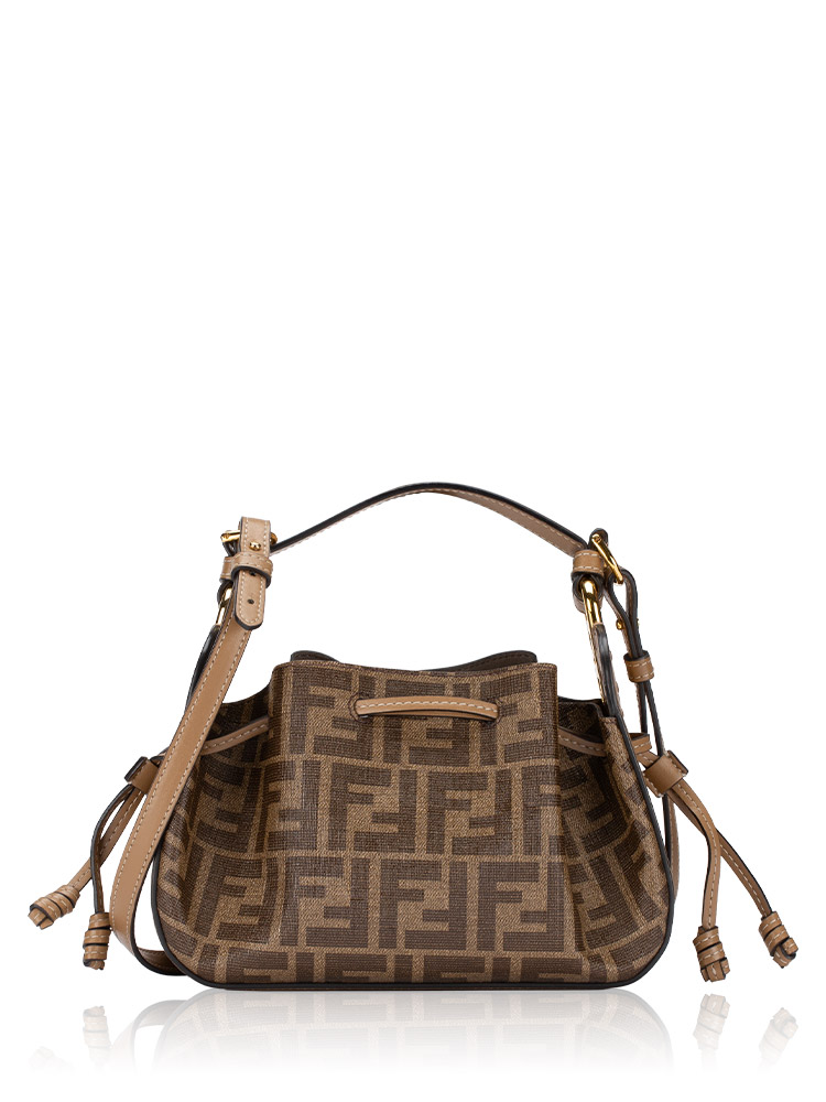 Vitello Liberty FF 1974 Pomodorino Mini Bucket Bag Tobacco Moro Sand