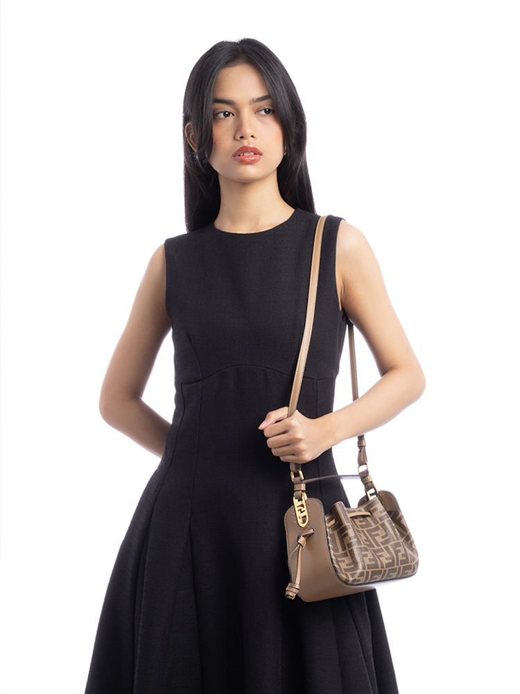 Vitello Liberty FF 1974 Pomodorino Mini Bucket Bag Tobacco Moro Sand