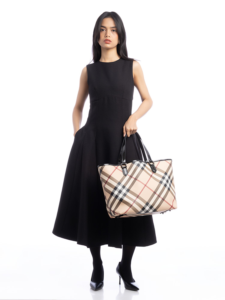 Nova Check Large Nickie Tote Black