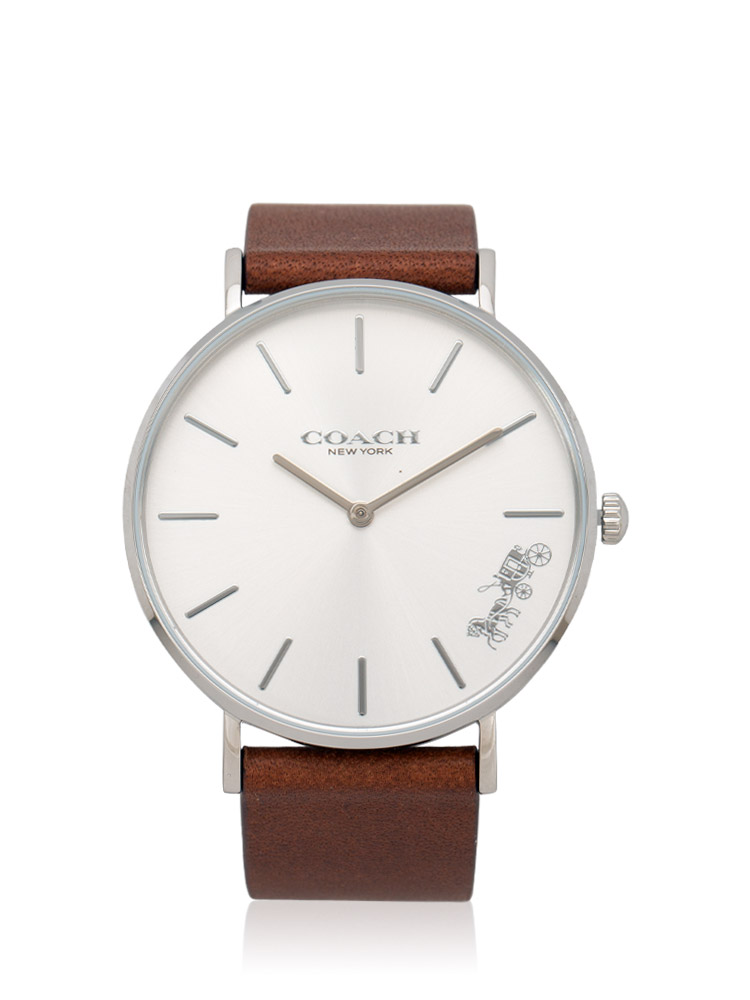 14503120 Perry Leather Strap Watch Brown