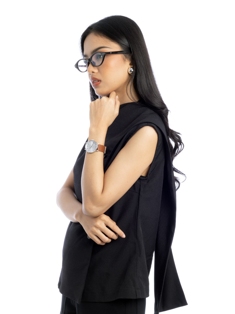 14503120 Perry Leather Strap Watch Brown