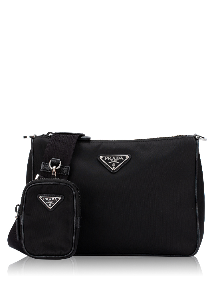 2VH113 Re-Nylon Saffiano Shoulder Bag Nero