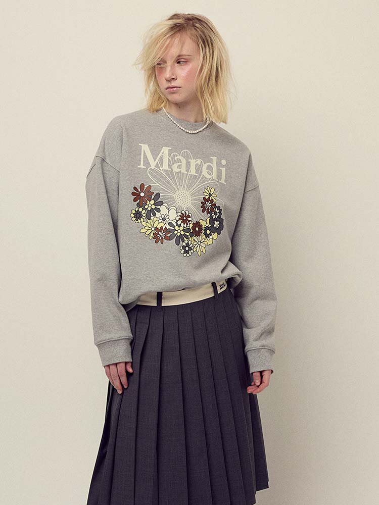 Flower Mardi Jardin Blossom Sweatshirt Grey Ivory