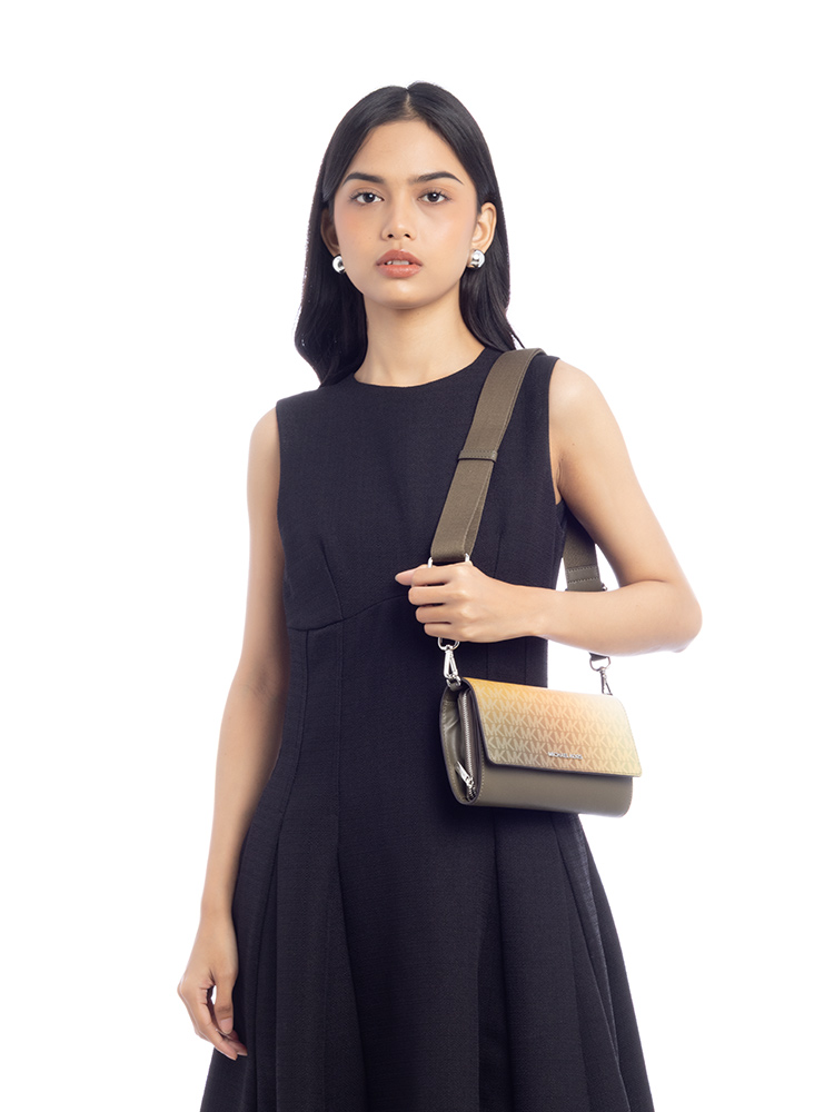 Ombré Signature Jet Set Large Crossbody Olive Multi