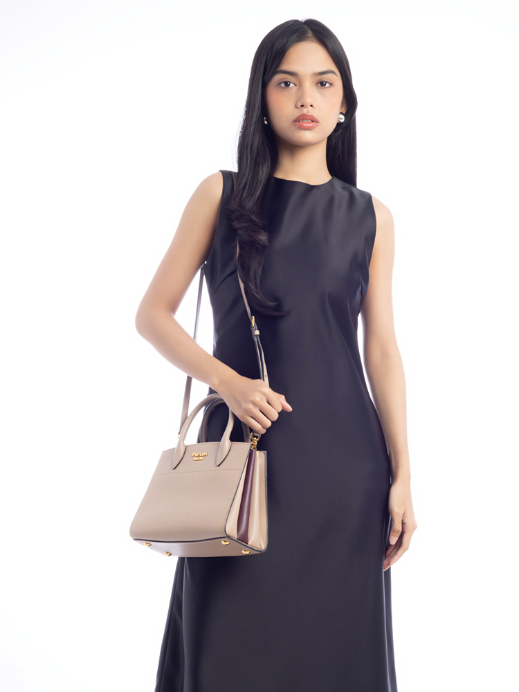 Saffiano City Calf Bibliotheque Bag Cammeo Granato