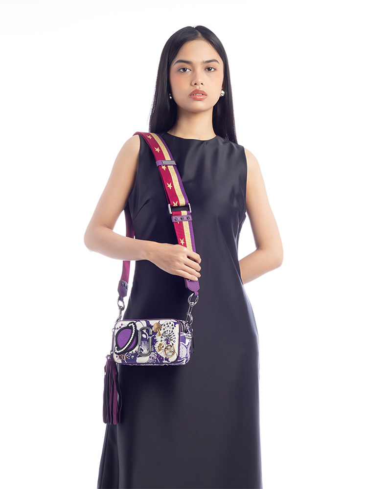 M0011235501 Tapestry Snapshot Camera Bag Purple White