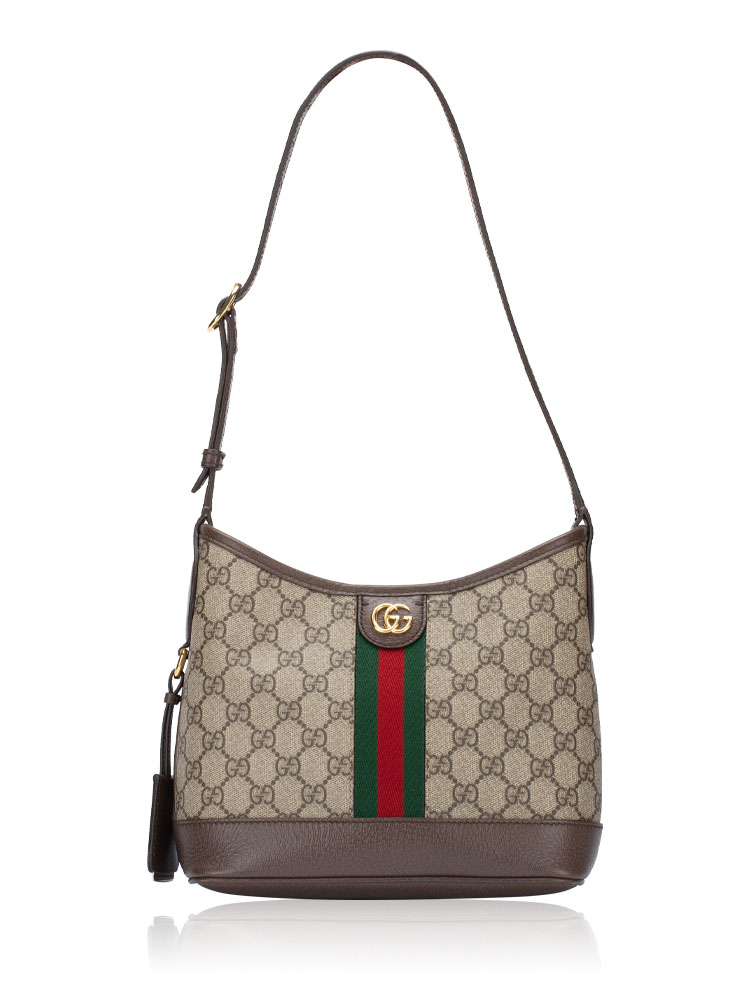 GG Supreme Ophidia Small Shoulder Bag Beige Brown