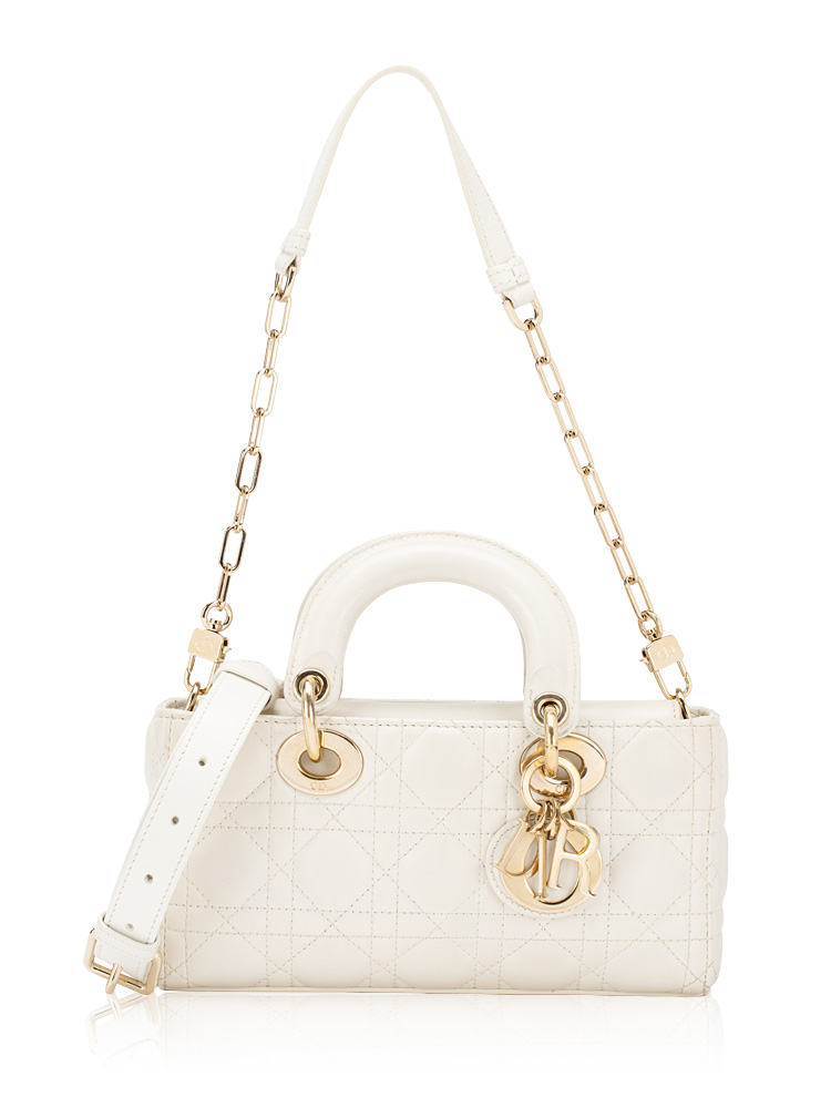Lambskin Cannage Small Lady D-Joy Latte