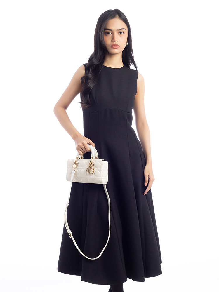 Lambskin Cannage Small Lady D-Joy Latte