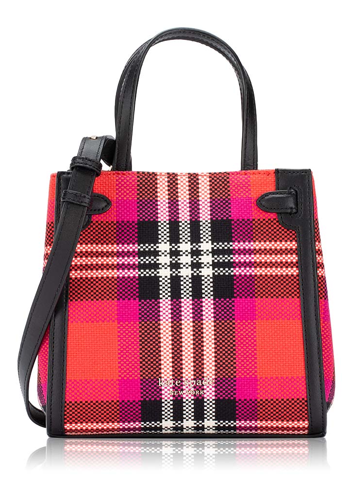 Lane Plaid Small Satchel Red